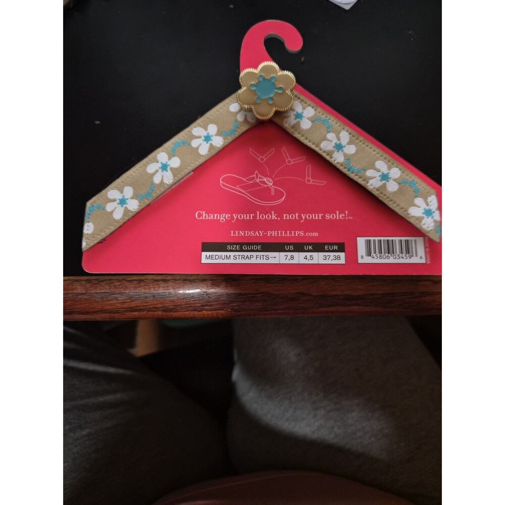 Lindsay Phillips SwitchFlops Interchangeable Quincy M Floral Tan and Blue